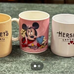 Hershey's and Disney Mickey Mouse Mug Set - Cream, Pink, White